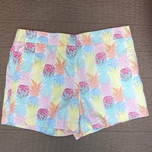 Cynthia Rowley pineapple print chino shorts.